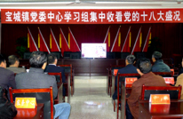 宝城镇组织收看十八大开幕式盛况