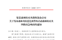 渠县发布森林火险蓝色预警 启动森林防灭火四级应急响应